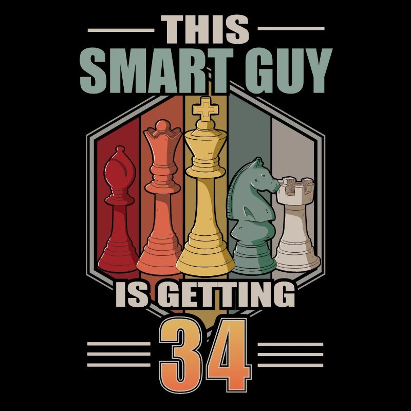 Smart Guy Is Getting 34 Retro Schach 34 Geburtstag