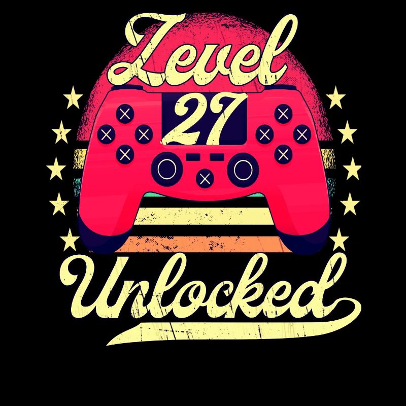 Level 27 Unlocked Männer Gamer Geburtstag Level