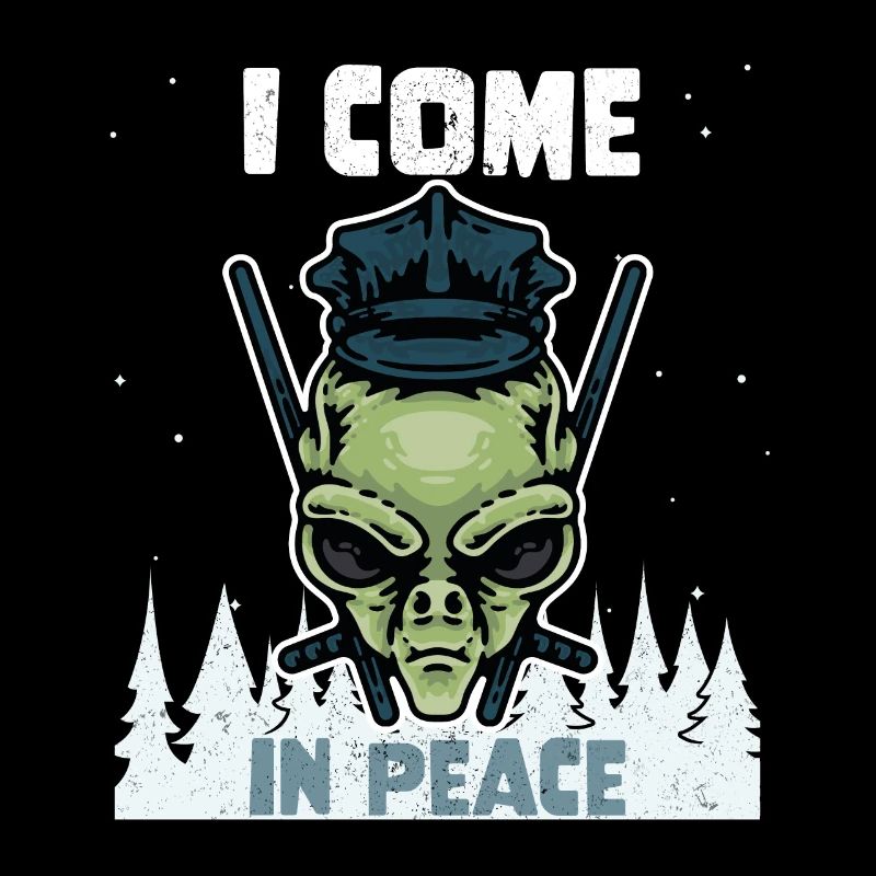 Alien Galaxy Science Space Lover I Come In Peace