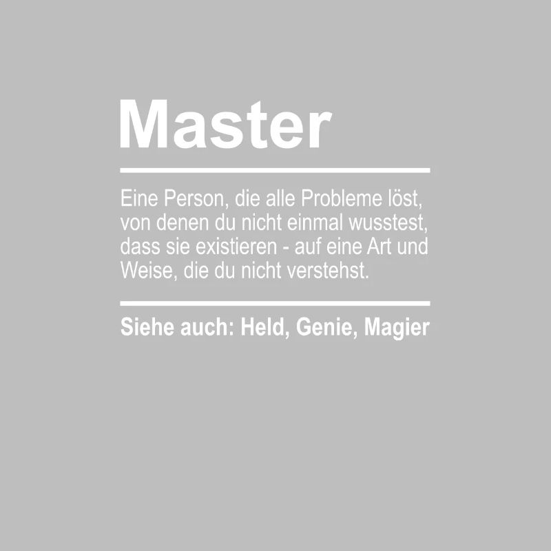 Master Definition Lustig Spruch Männer Beruf Uni