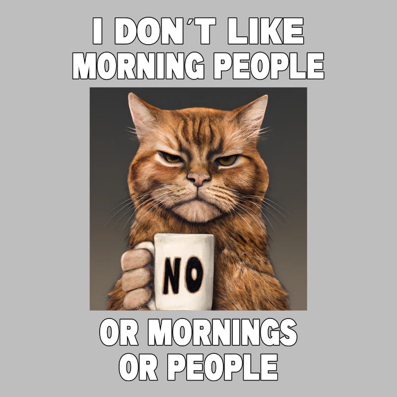 Ne pas aimer les gens du matin Grumpy Funny Cat