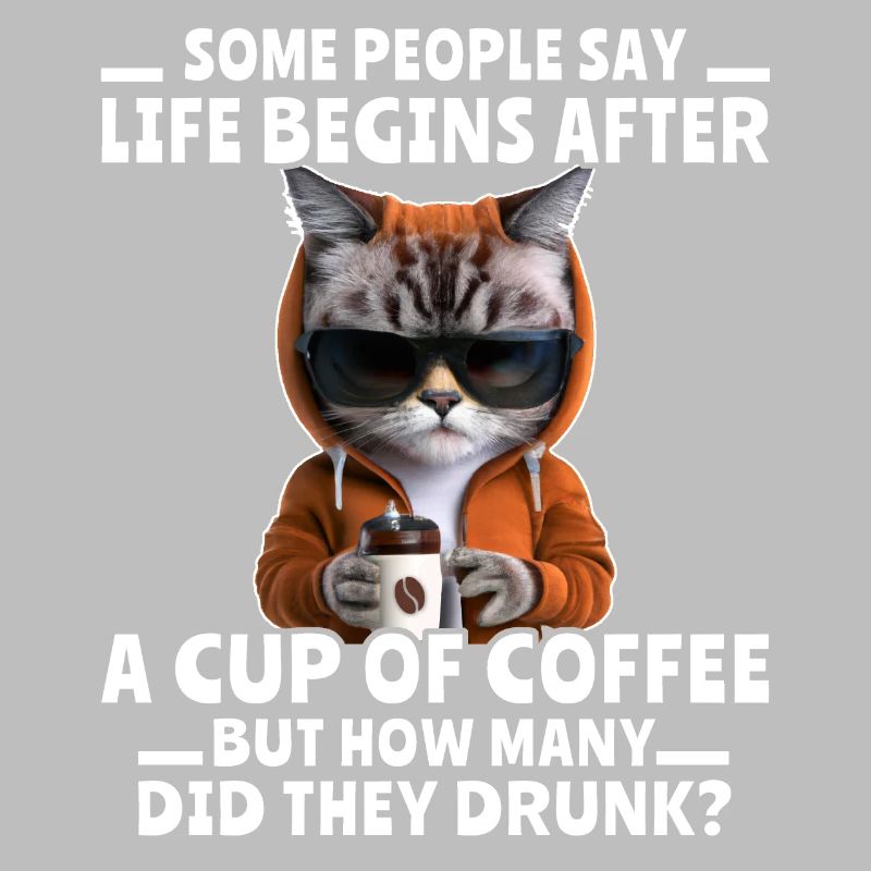 Coffee Cat Coffee Drinker