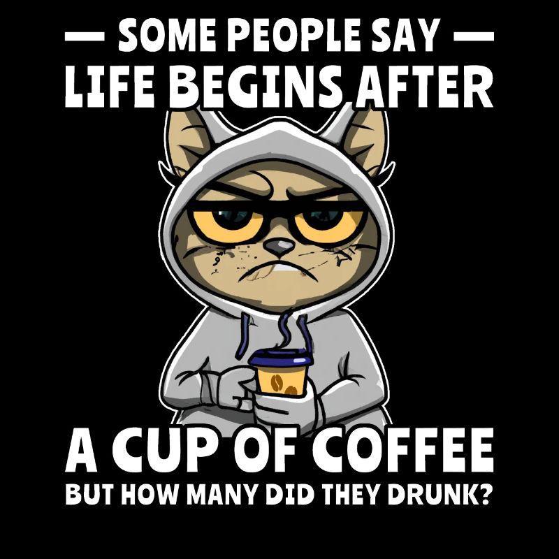 Coffee Cat Coffee Drinker