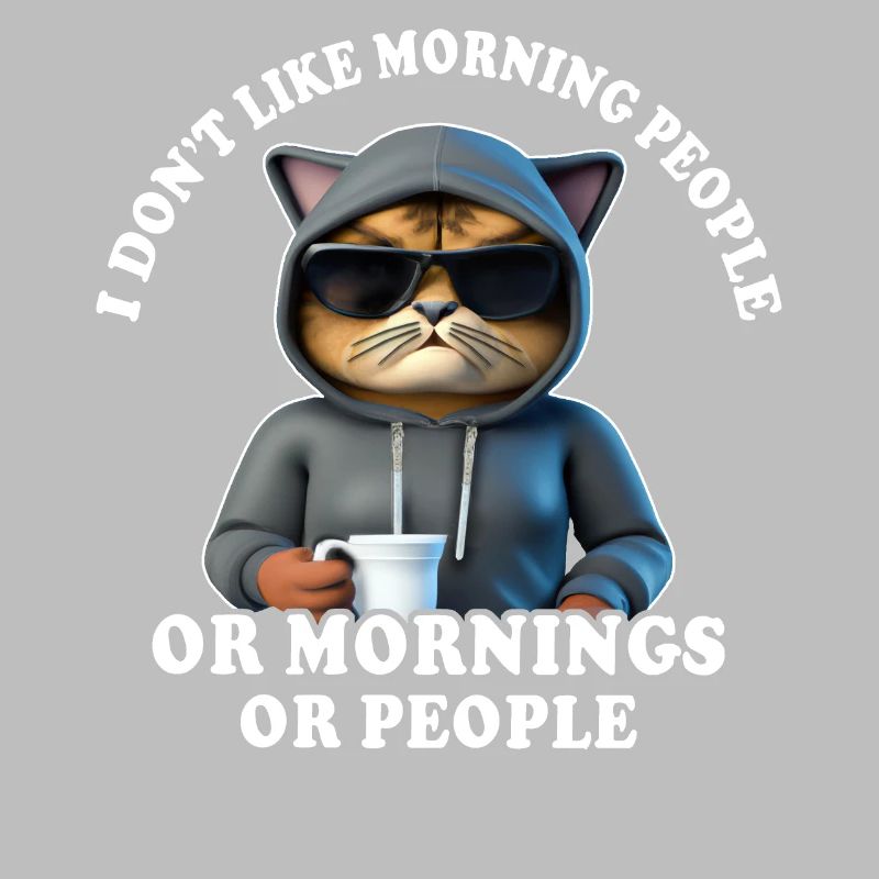 Morgenmuffel Kaffeetrinker Katze Kaffee