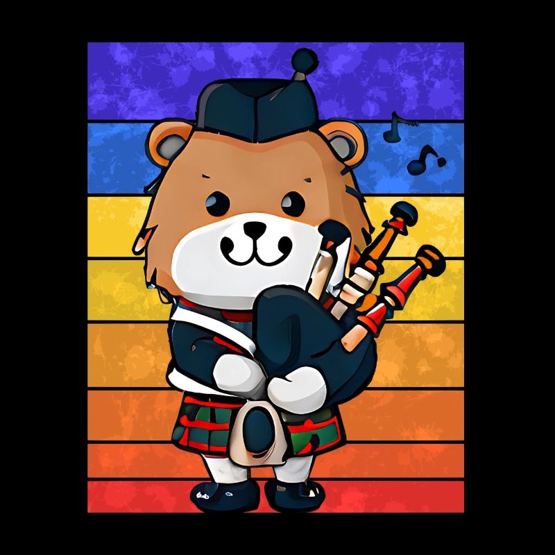 Ours cornemuse écossais