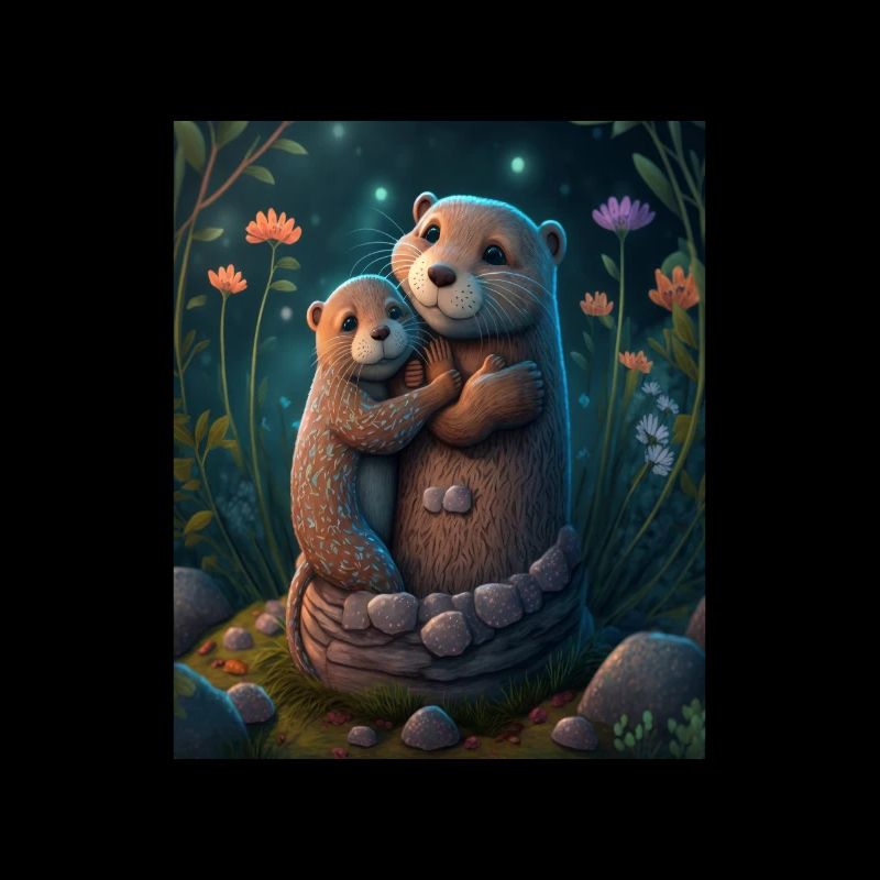 Mignon bébé loutre Amour de la mère Bébé Loutre