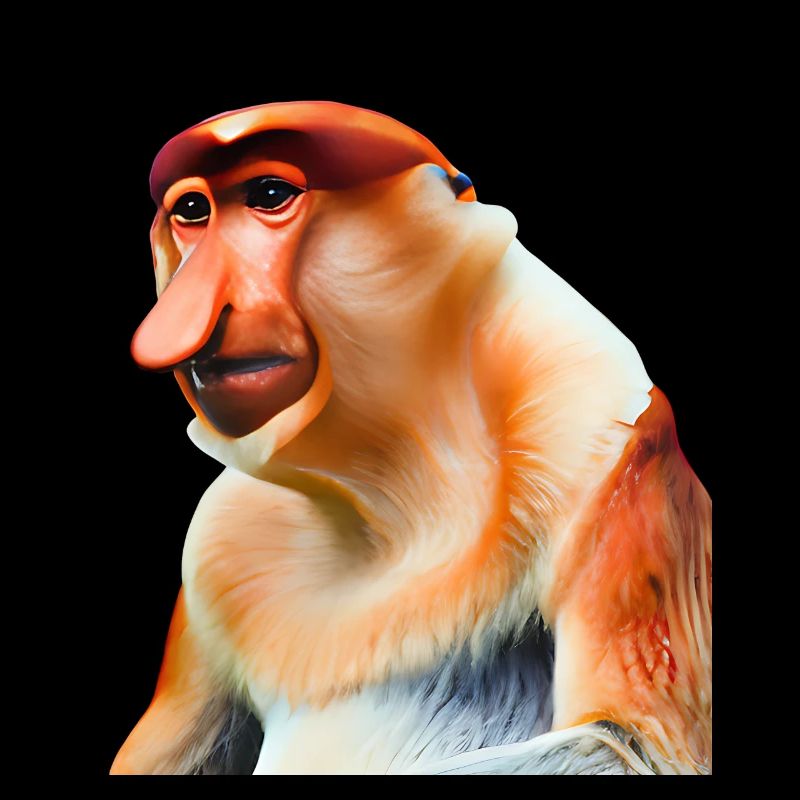 Le singe proboscis exotique