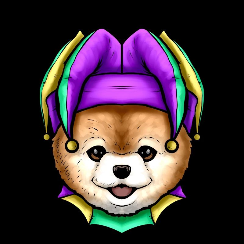 Ours mignon avec chapeau bouffon pour Mardi Gras