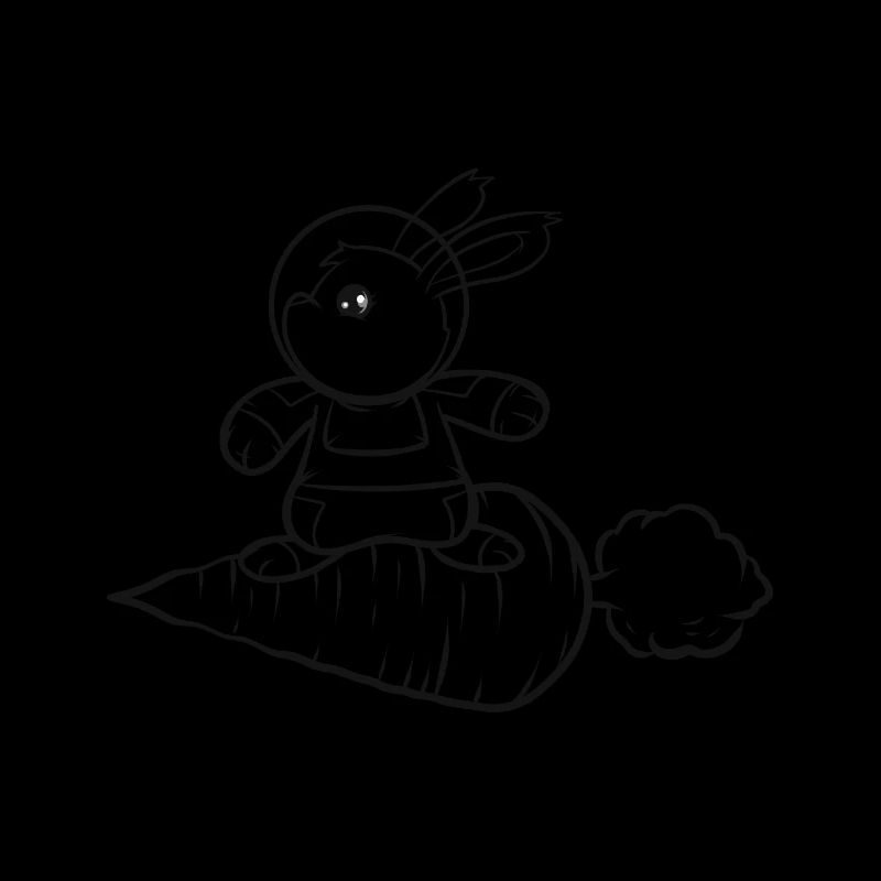 Easter Rabbit Surfing On A Carrot As Color In