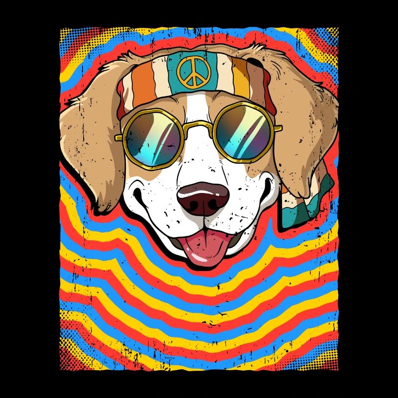 Hippie Dog Psychedelic Trippy