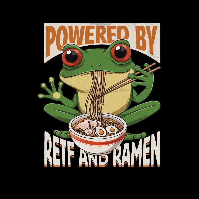 Conception de soupe de ramen Frog aux yeux rouges pour