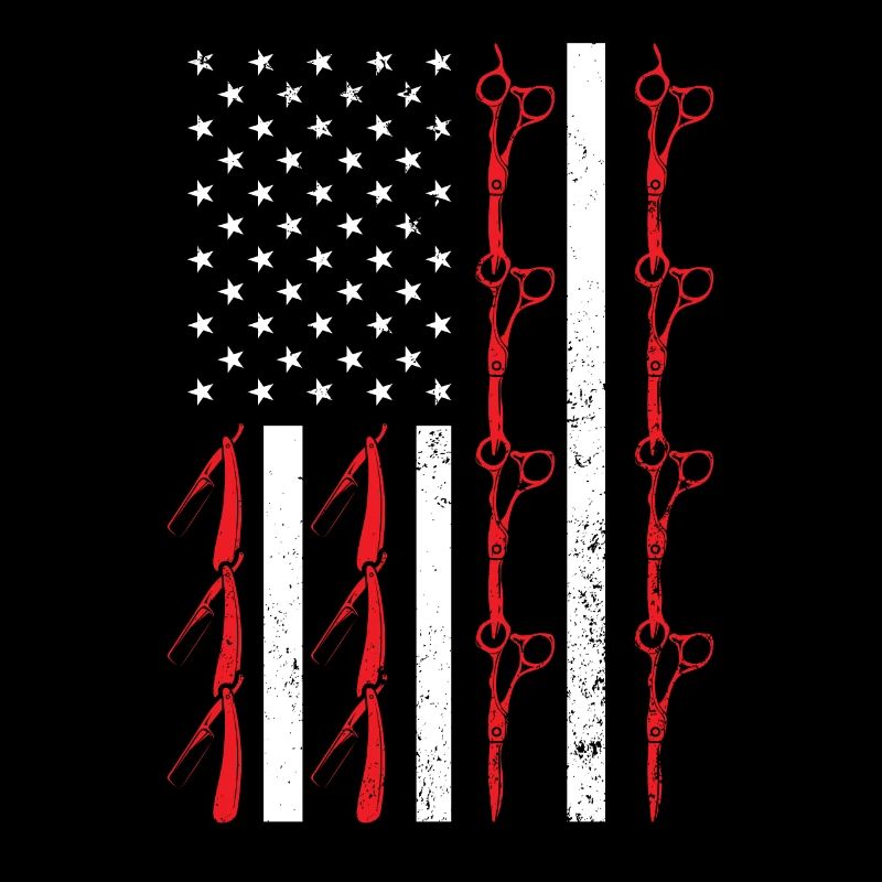 Drapeau des États-Unis Coupe de cheveux Barbier Barbier 4 Juillet