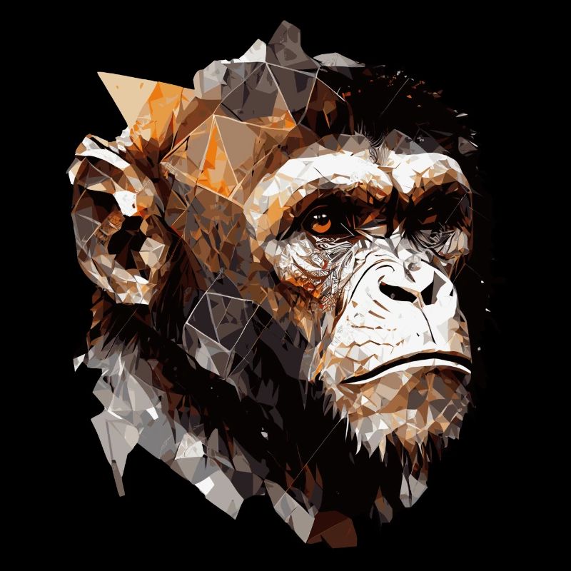 Geometric Monkey Head Abstract Polygonal Wild Anim