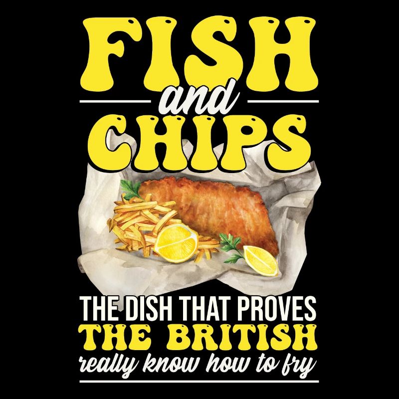 British Food Fish And Chips drôle