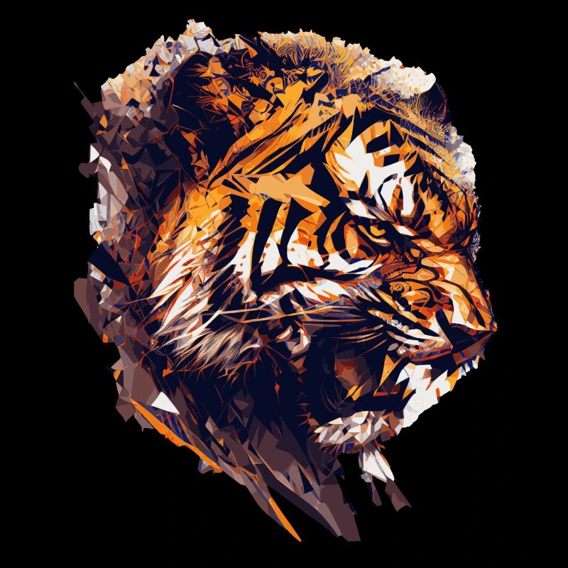 Geometric Tiger Head Abstract Polygonal Wild Anima