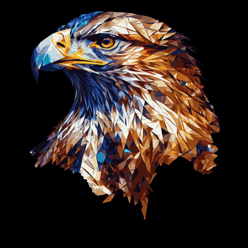 Geometric Bald Eagle Head Abstract Polygonal