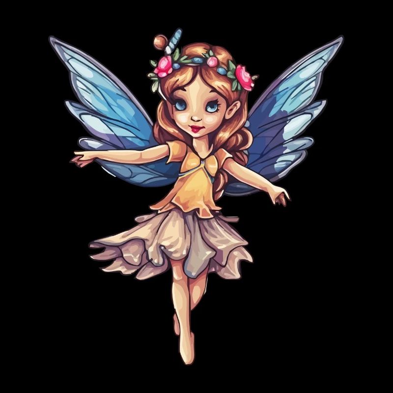 Créature de conte de fées enchanteresse avec des ailes