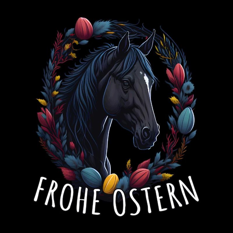 Reiten mit süßes Pferd Frohe Ostern