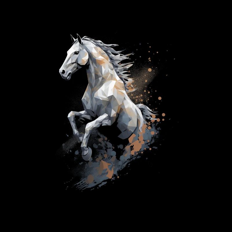 Jumping horse Polygon in the dust