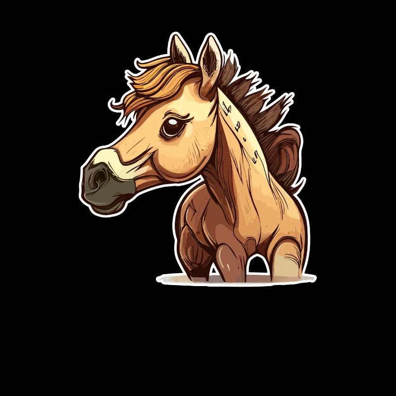 Style de bande dessinée de cheval
