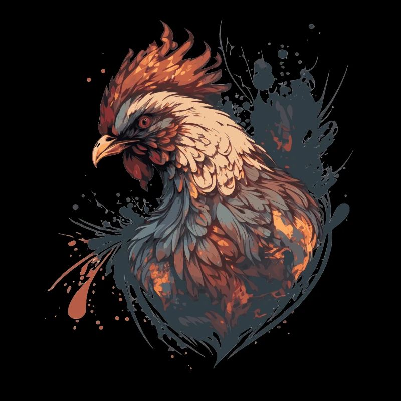 Abstrait Graffiti Poulet Ferme Animal Poulets de compagnie