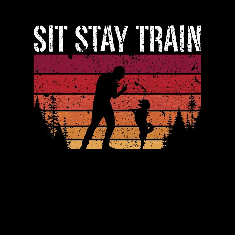 Animal Trainer Sit Stay Train Retro Dog Training
