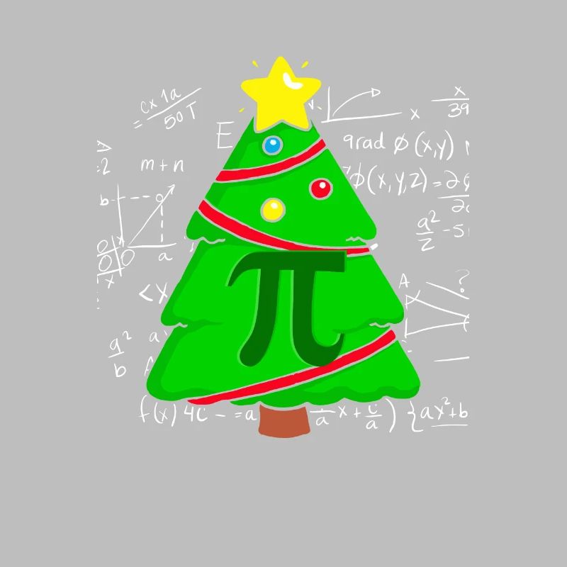 Pi Math Arbre de Noël Mathématicien Mathématiques