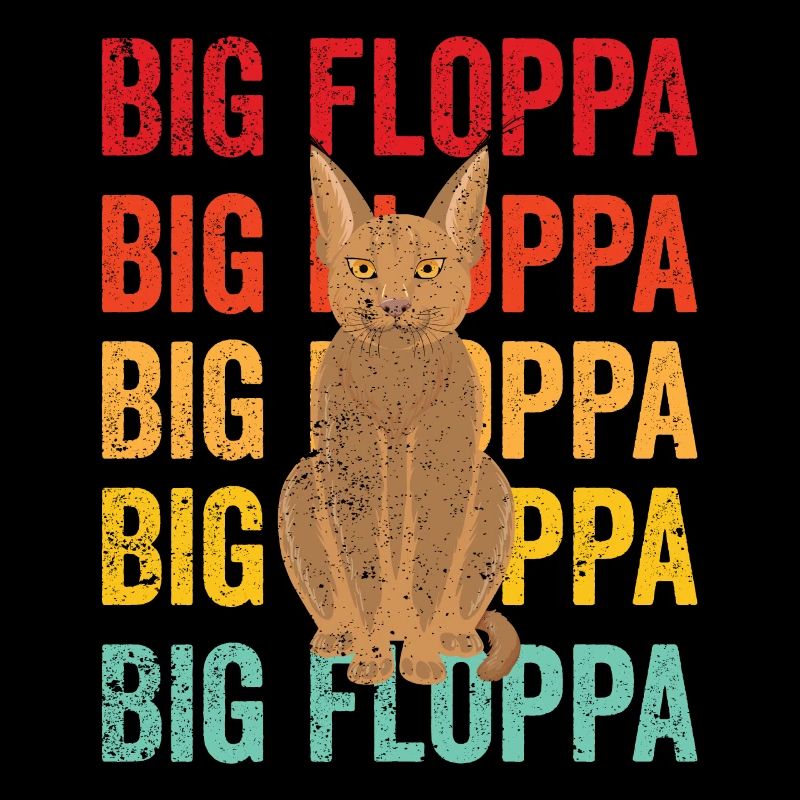 Big Floppa Caracal Cat Meme Rétro