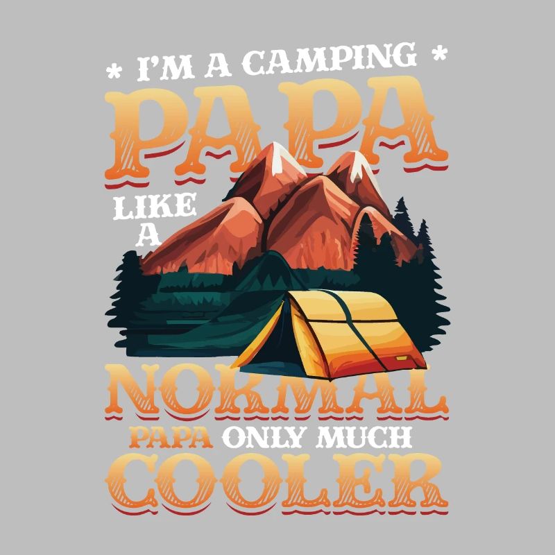 Papa en camping, feu de camp