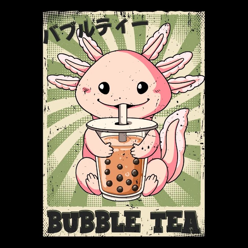Boba Tea Axolotl Bubble Tea
