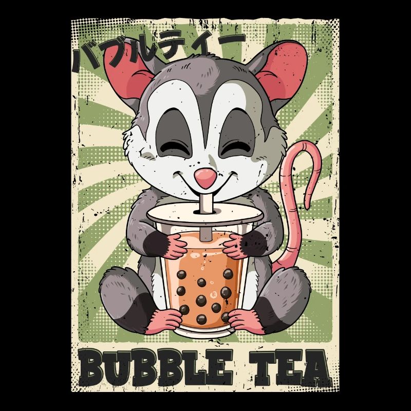 Boba Tea Opossum Bubble Tea