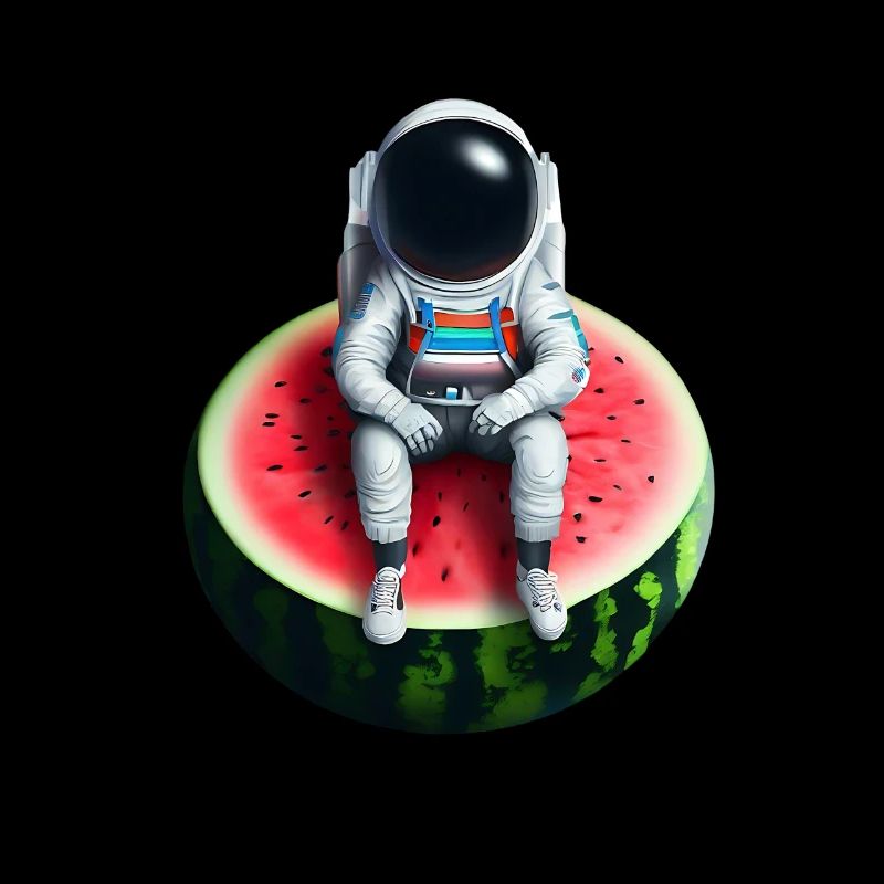 Astronaut on watermelon