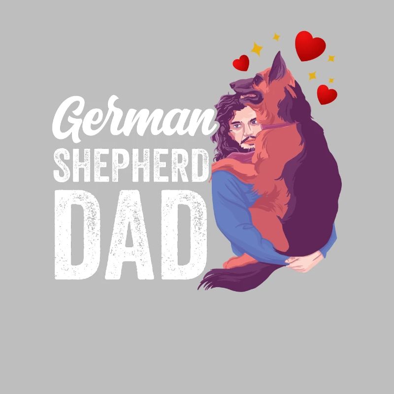 German Shepherd Daddy Pet Lover Cute