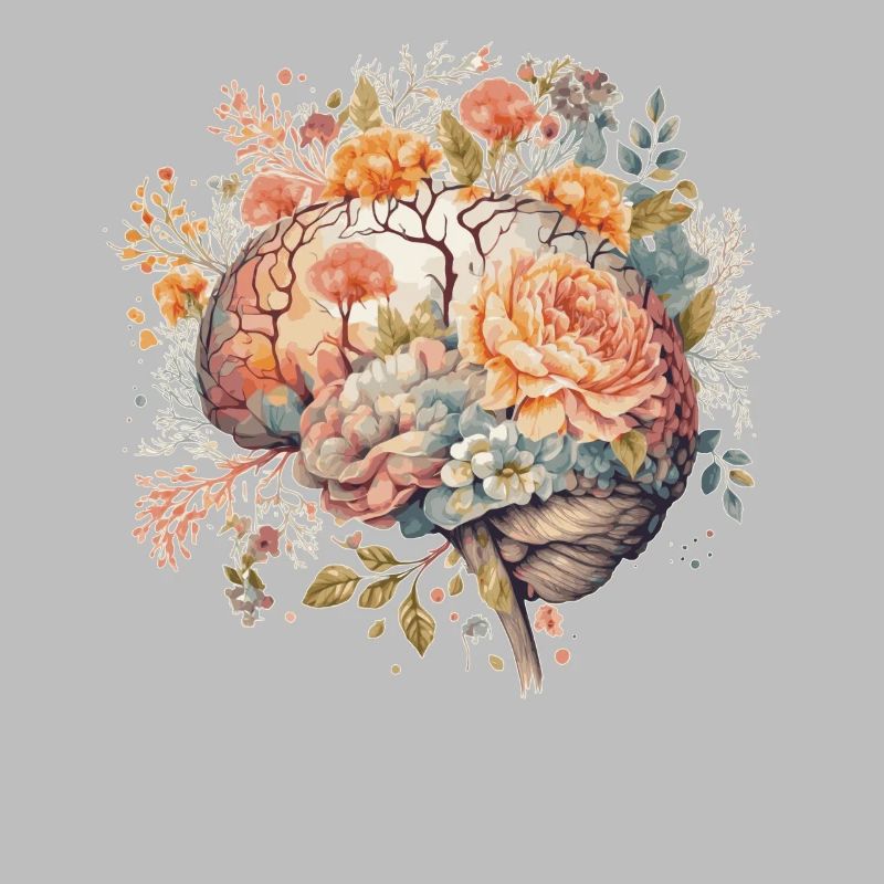 Brain Neuroscience Neurologist Spring Flower Menta