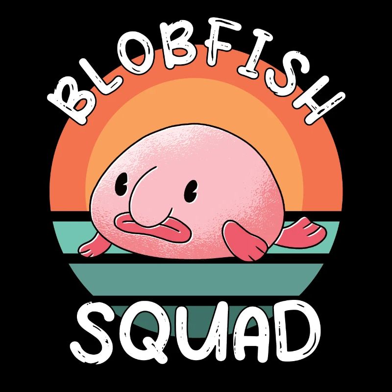 Costume de Blobfish - Visage de poisson Blob laid -