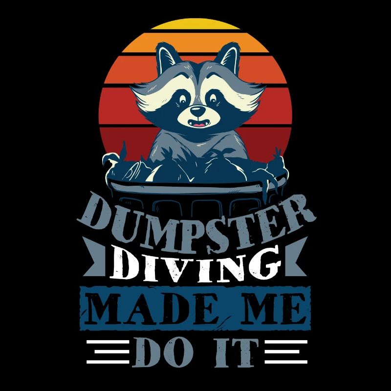 Raccoon Lover Garbage Collecting Garbage Container