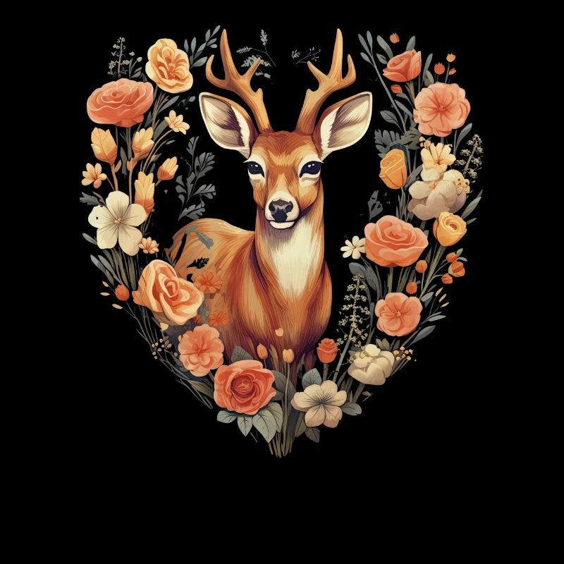 Ersatz Dirndl Hirschgeweih Hirsch Blumen Damen