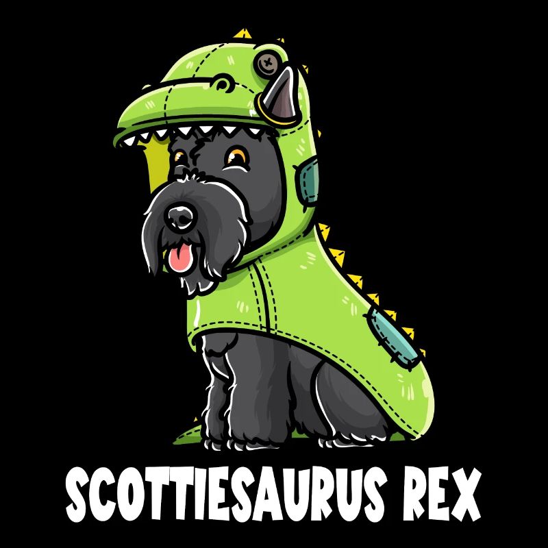 Scottish Terrier Hund Im Dinosaurier-Kostüm
