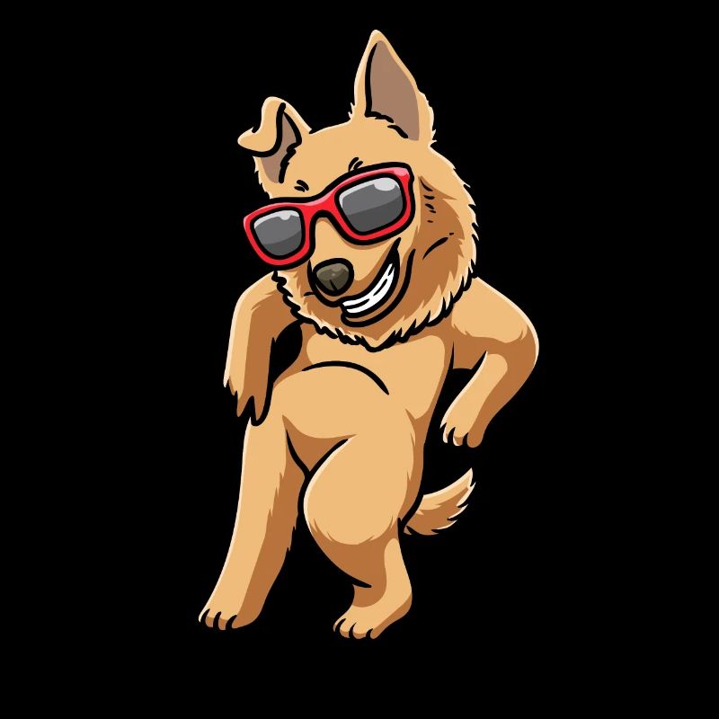 Chien de berger basque avec lunettes de soleil