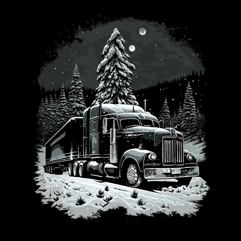 Chauffeur de camion de Noël Semi-remorque de Noël