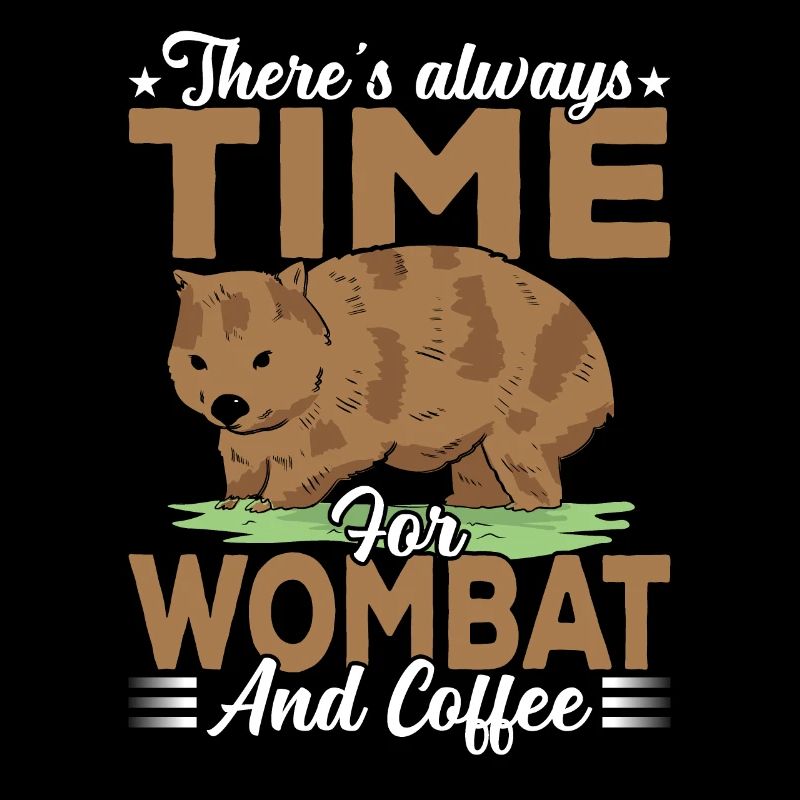 Time for wombat and coffee Australian animals