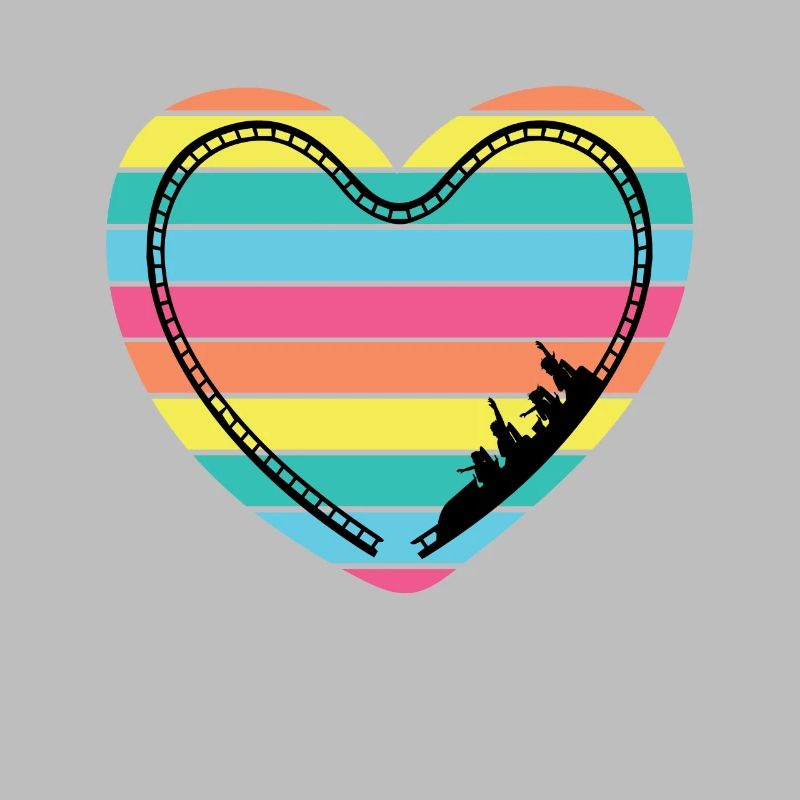 Parc à thème Roller Coaster Heart Rainbow