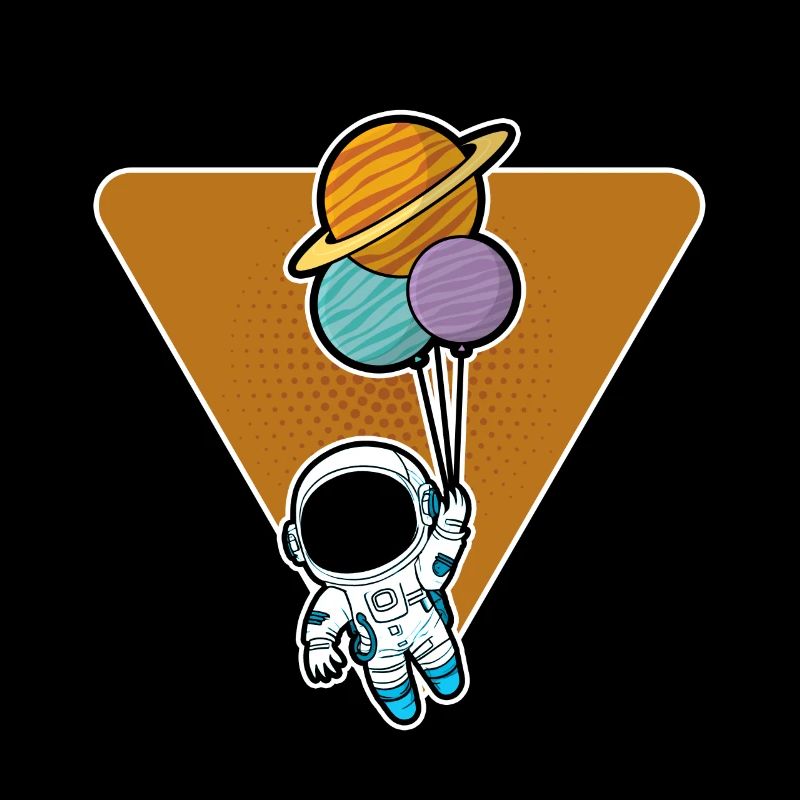 Astronaut Holding Planet Ballons Sonnensystem