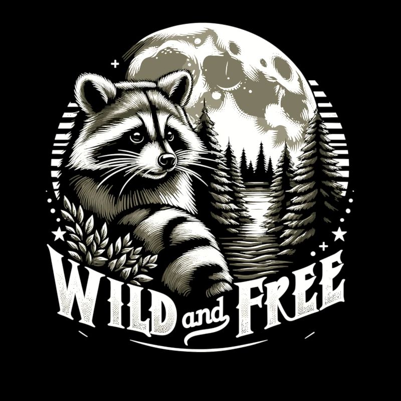 Moonlit Night Raccoon: Forest Secrets