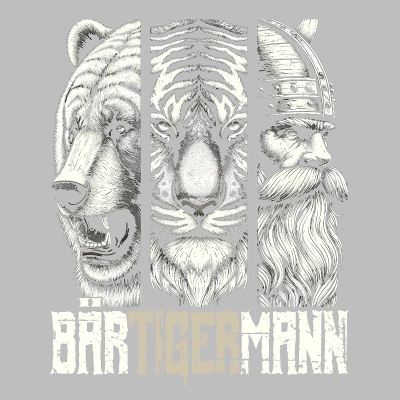 Bärtigermann Bär Tiger Mann Geschenk Bart