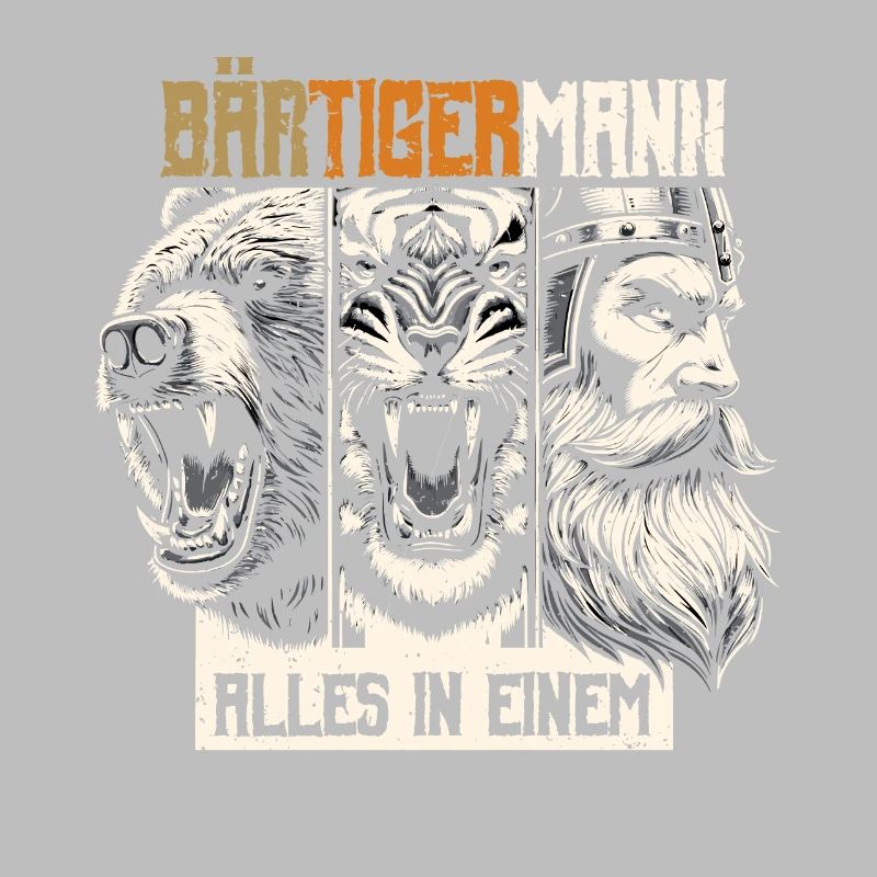 Bärtigermann Bär Tiger Mann Geschenk Bart