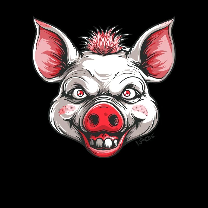 Red White Horror Pig
