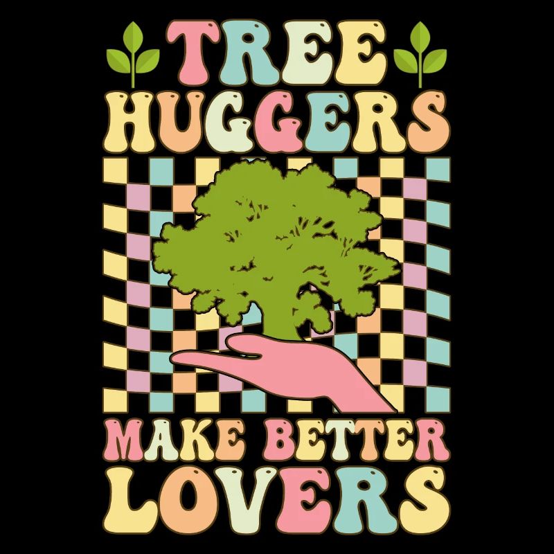 Funny environmentalists hugging trees are the