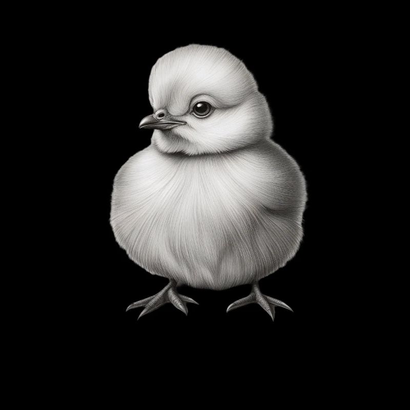 Children's Hand Drawn Chick Easter Bird