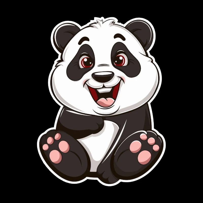 Exubérant Panda Buddy Sticker